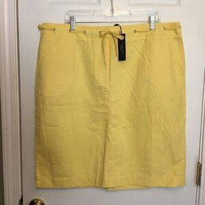 Talbots NWT Yellow Knee-Length Pencil Skirt with Tie Front Sz 20